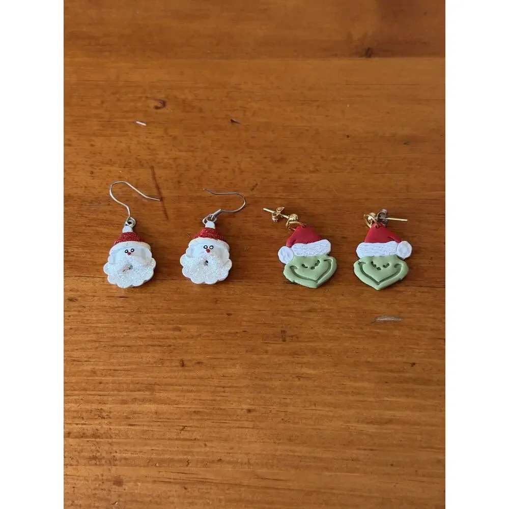 Holiday Earrings Lot Christmas Fall Santa Snowman Candy Corn Leaf Jewelry Bundle
